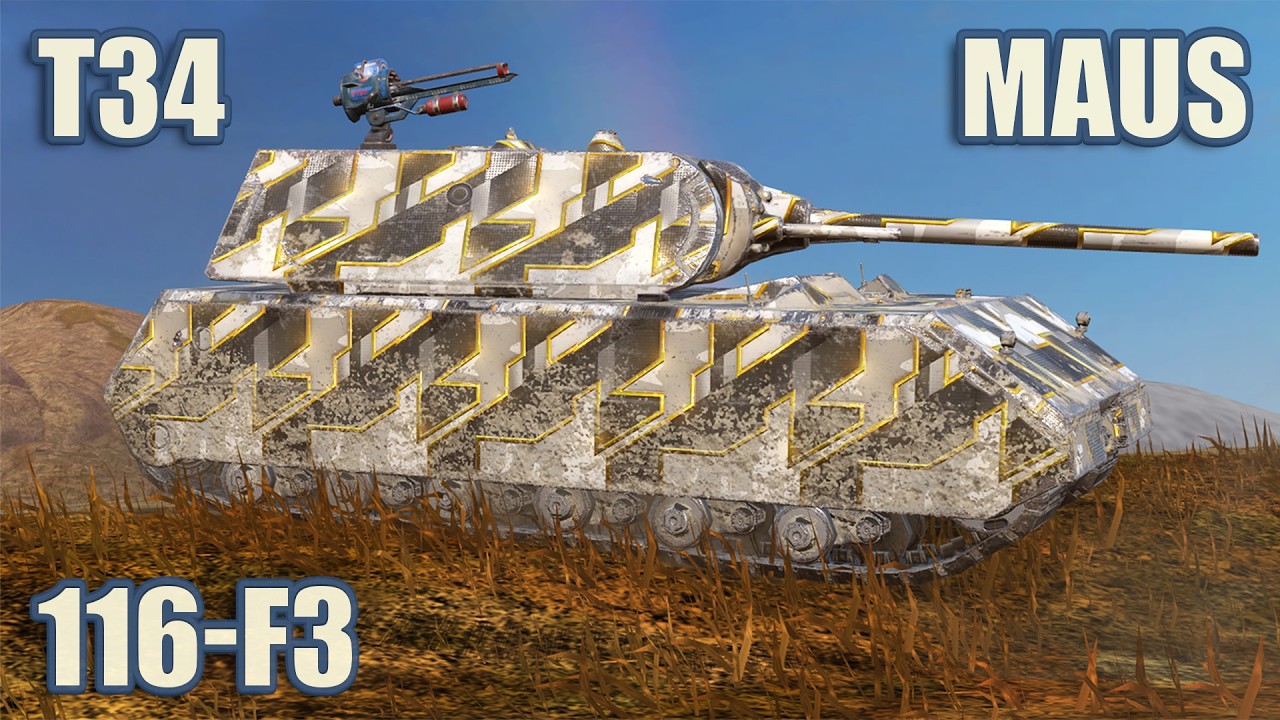 Maus, 116-F3 & T34 Independence &bull; WoT Blitz Gameplay