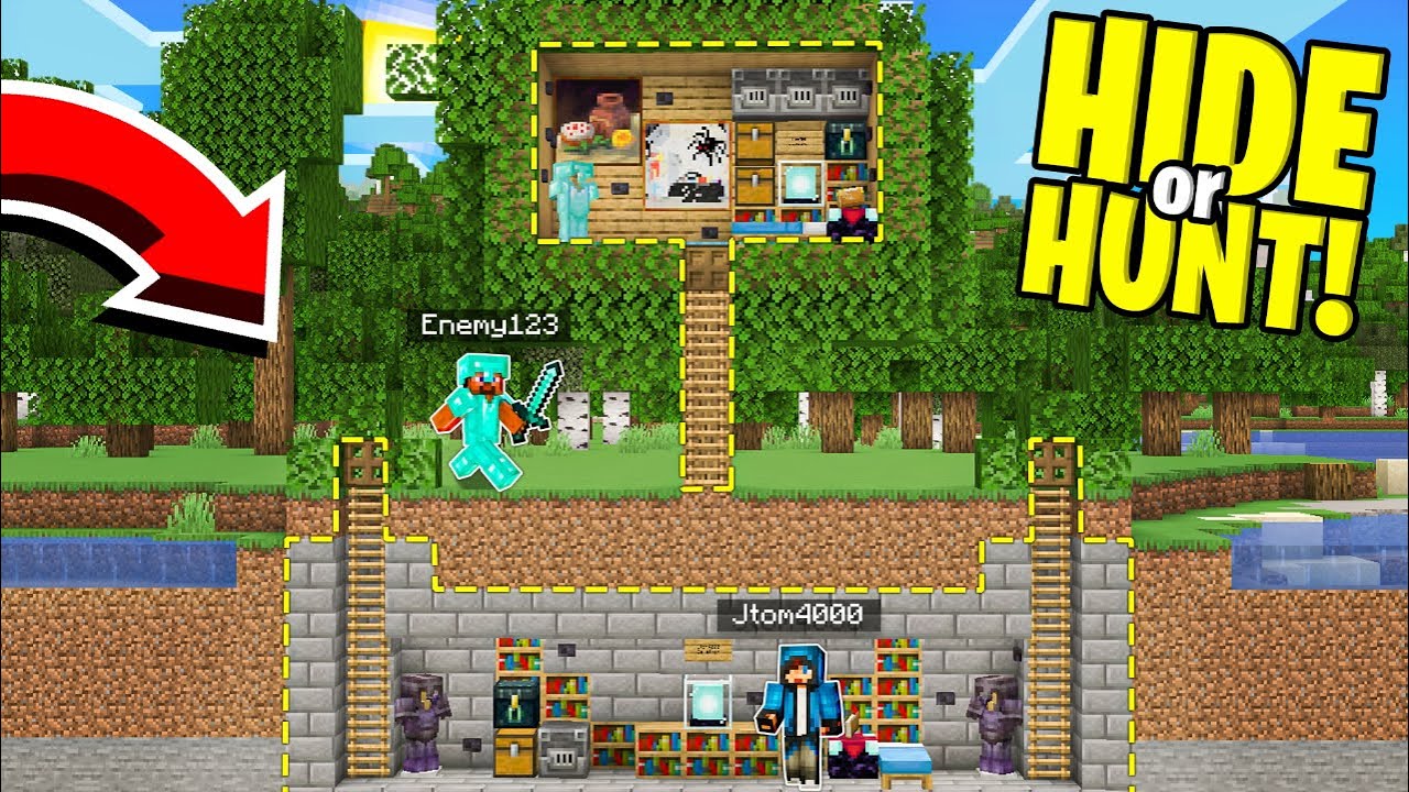 The MOST LEGENDARY SECRET Base In Minecraft Hide Or Hunt!