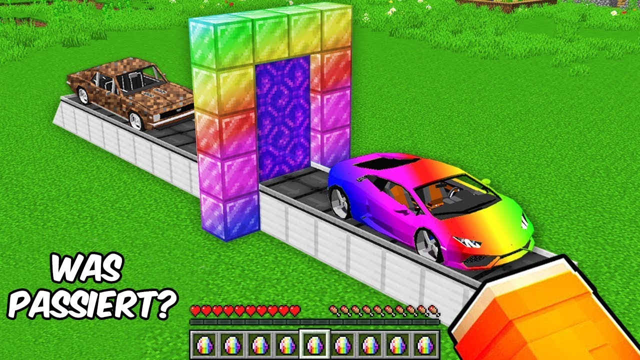 Mit REGENBOGEN-PORTAL AUTOS UPGRADEN in Minecraft!