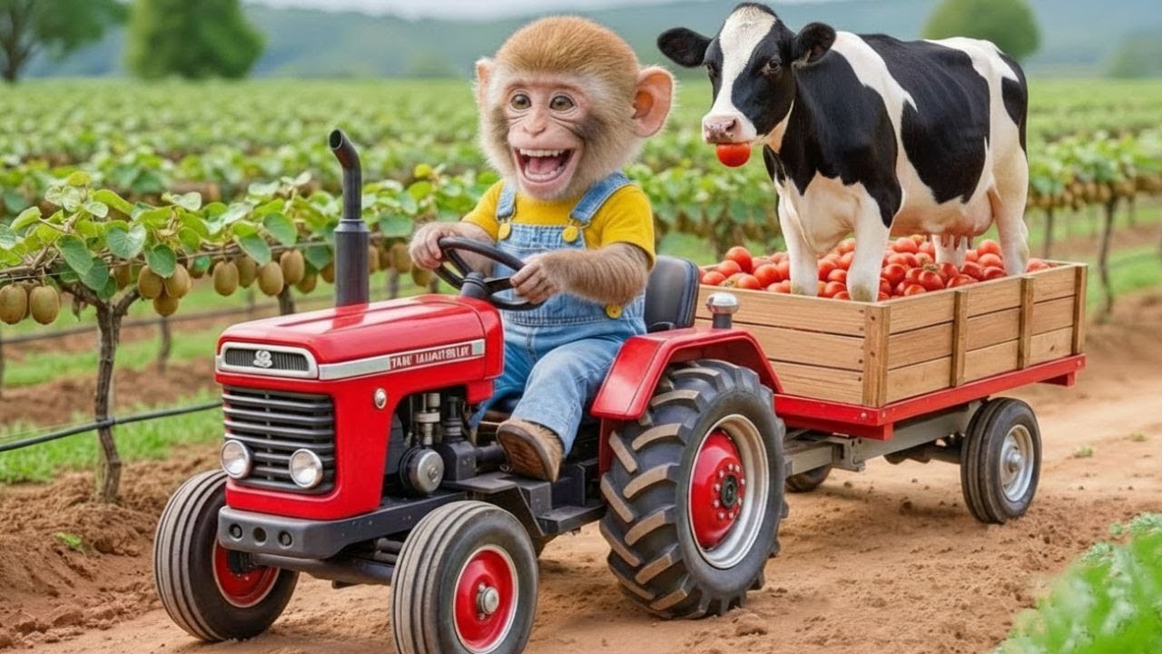 Monkey Dodo Tomato Harvest Turns Into an Emergency — He Rescues a Cow Trapped in the Mud