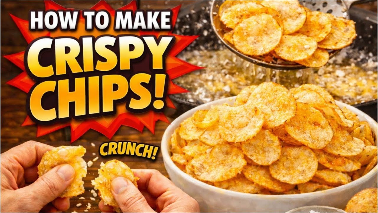 Perfect Crispy Potato Chips Recipe | Extra Crunchy Homemade Chips | Cook 4 you