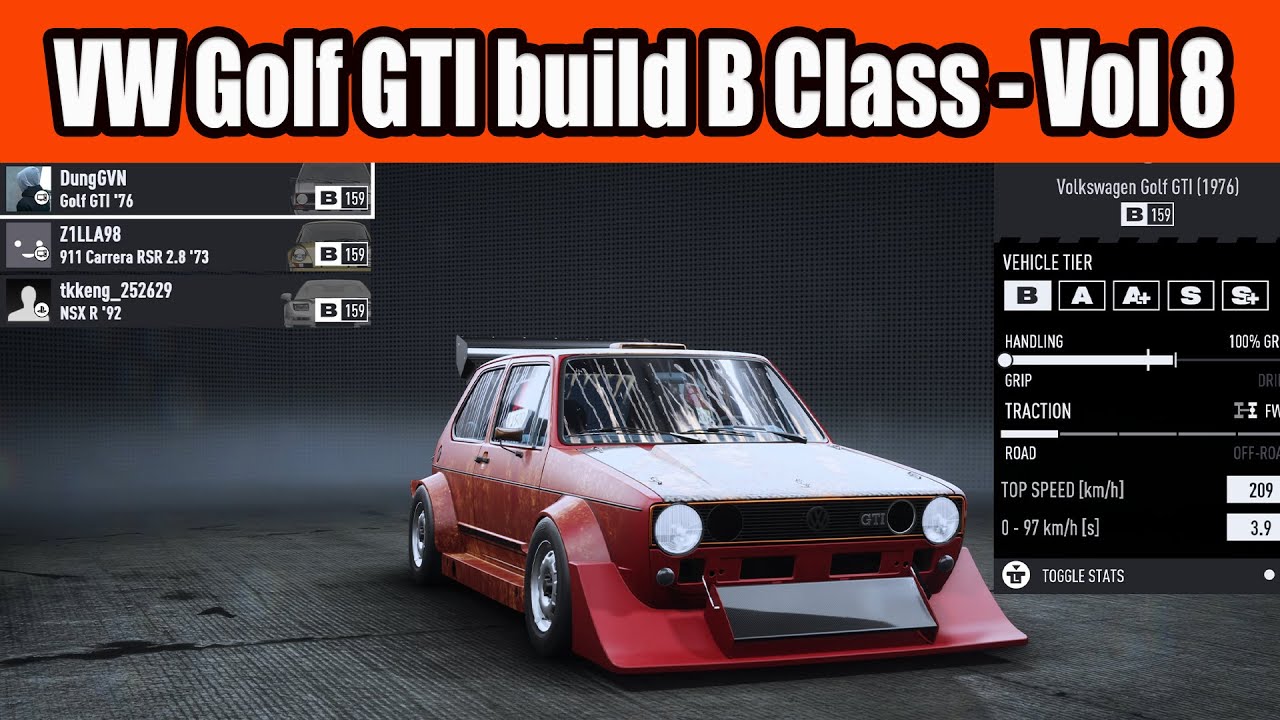 Volkswagen Golf GTI build B Class Car in NFS Unbound Vol 8