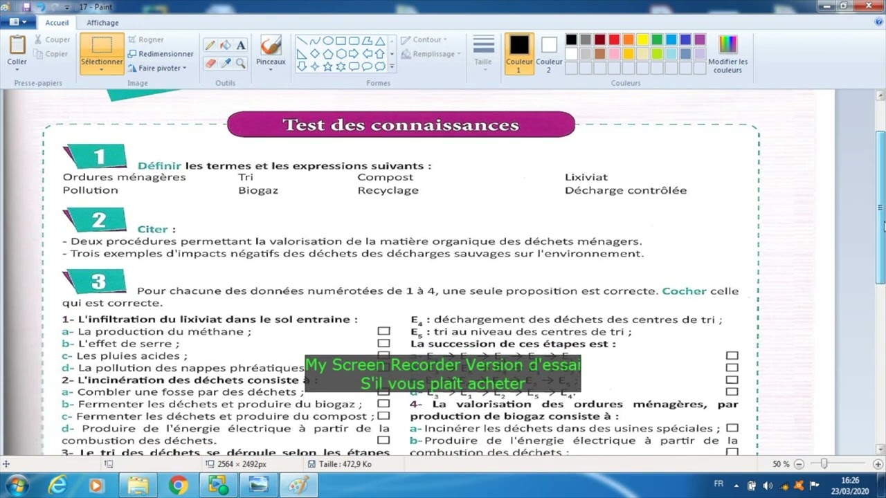 Restitution des connaissances : Ecologie.