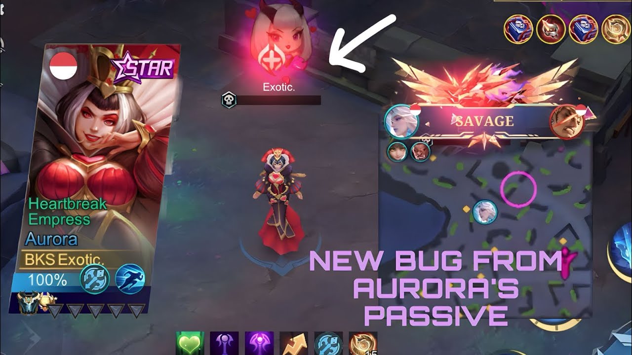 SAVAGE🔥AURORA REVAMP HAS A VERY HORRIBLE BUG💥CAN BE IMMUNITY OUTSIDE THE ZONE‼️SURVIVAL MODE MLBB