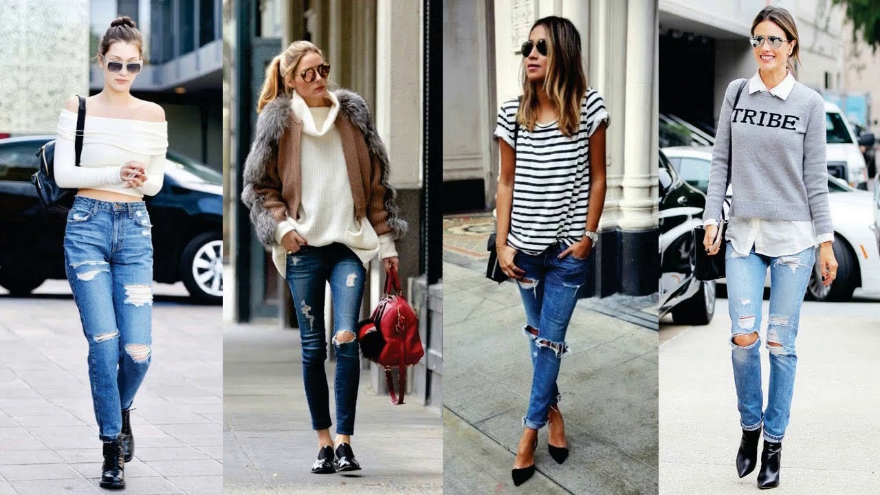 Como combinar jeans rasgados mujer   Tendencias Jeans 2018