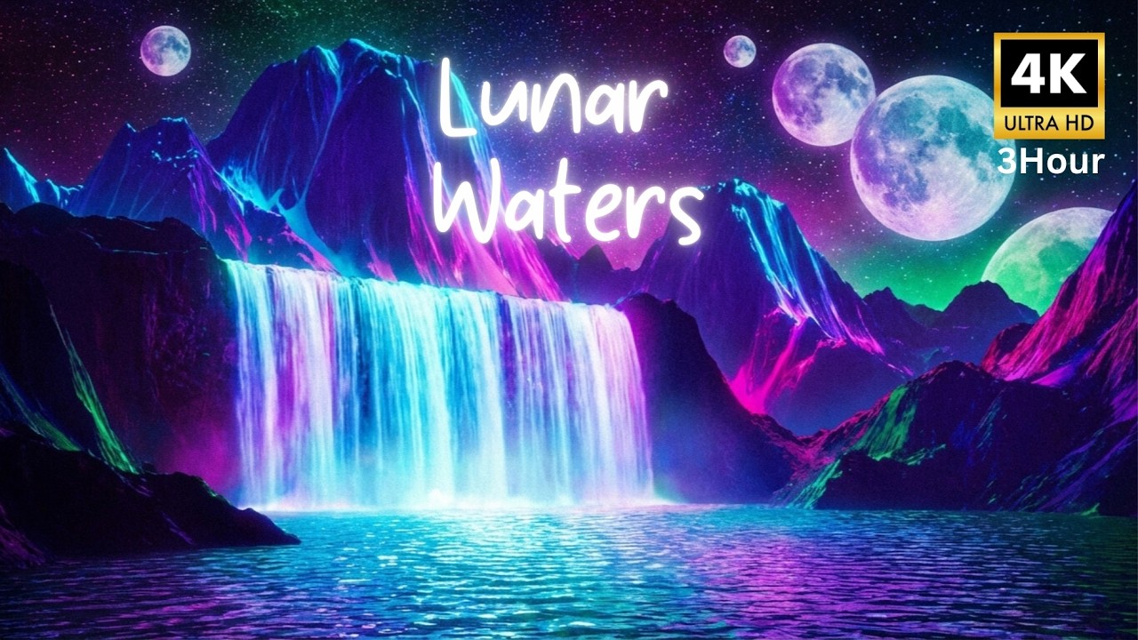 4K 🌠💤 Lunar Waters - 3H AMBIENT Sleeping music