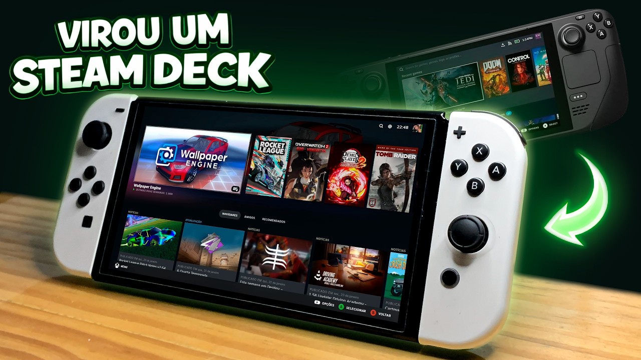 INSTALEI ANDROID NO SWITCH e TRANSFORMEI em um STEAM DECK – Rodou JOGOS DE PC?!