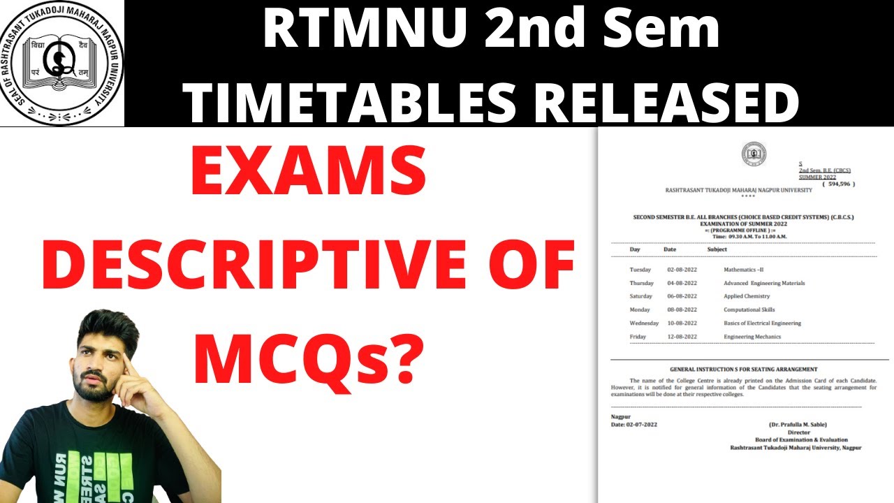 1st Year Summer Exam Timetables Released | RTMNU Summer Exam Updates 2022
