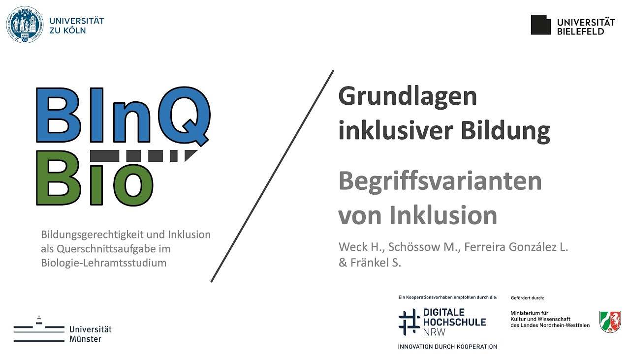 Grundlagen inklusiver Bildung 03 Begriffsvarianten von Inklusion