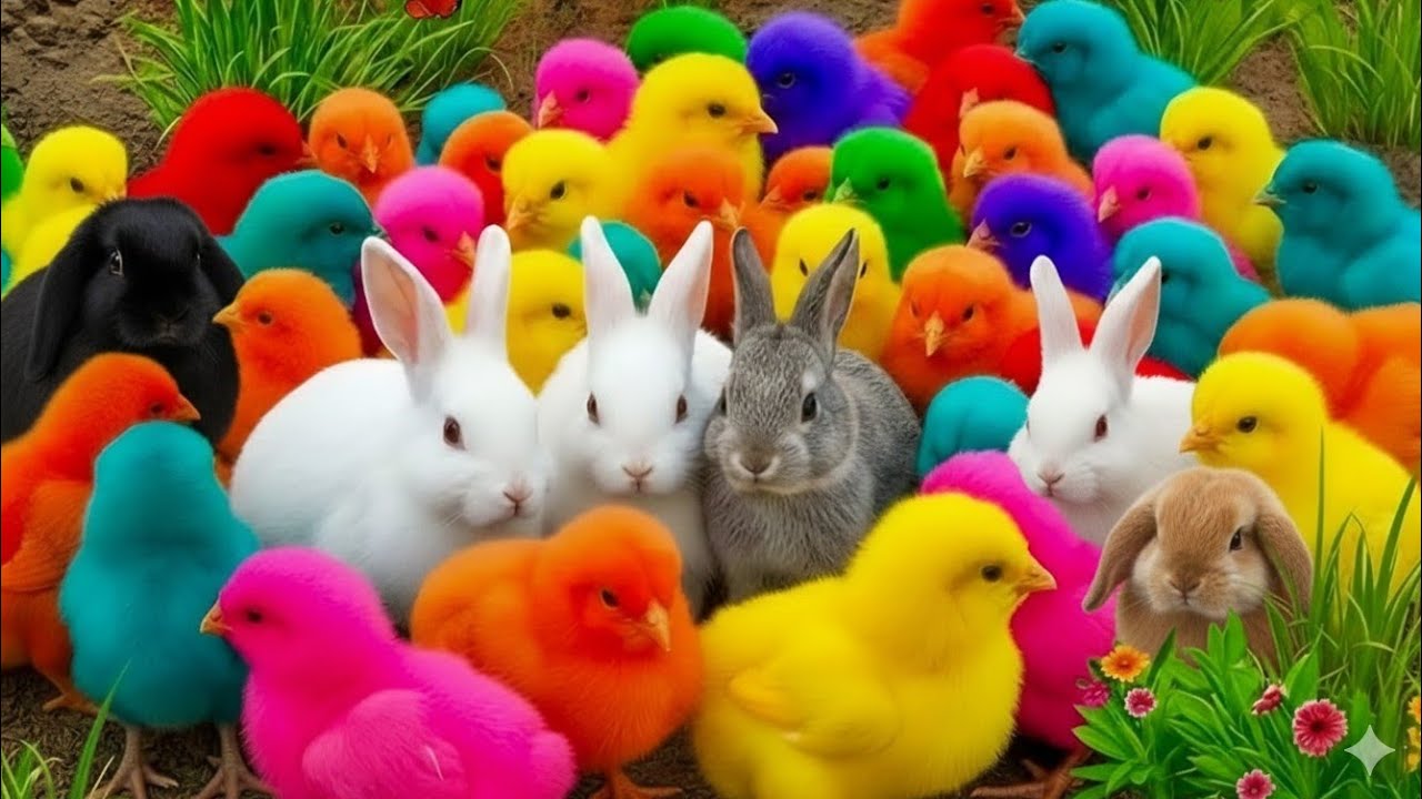 Ayam Lucu, ayam warna warni, ayam rainbow, kelinci lucu, bebek lucu, ikan koi, Hewan Lucu