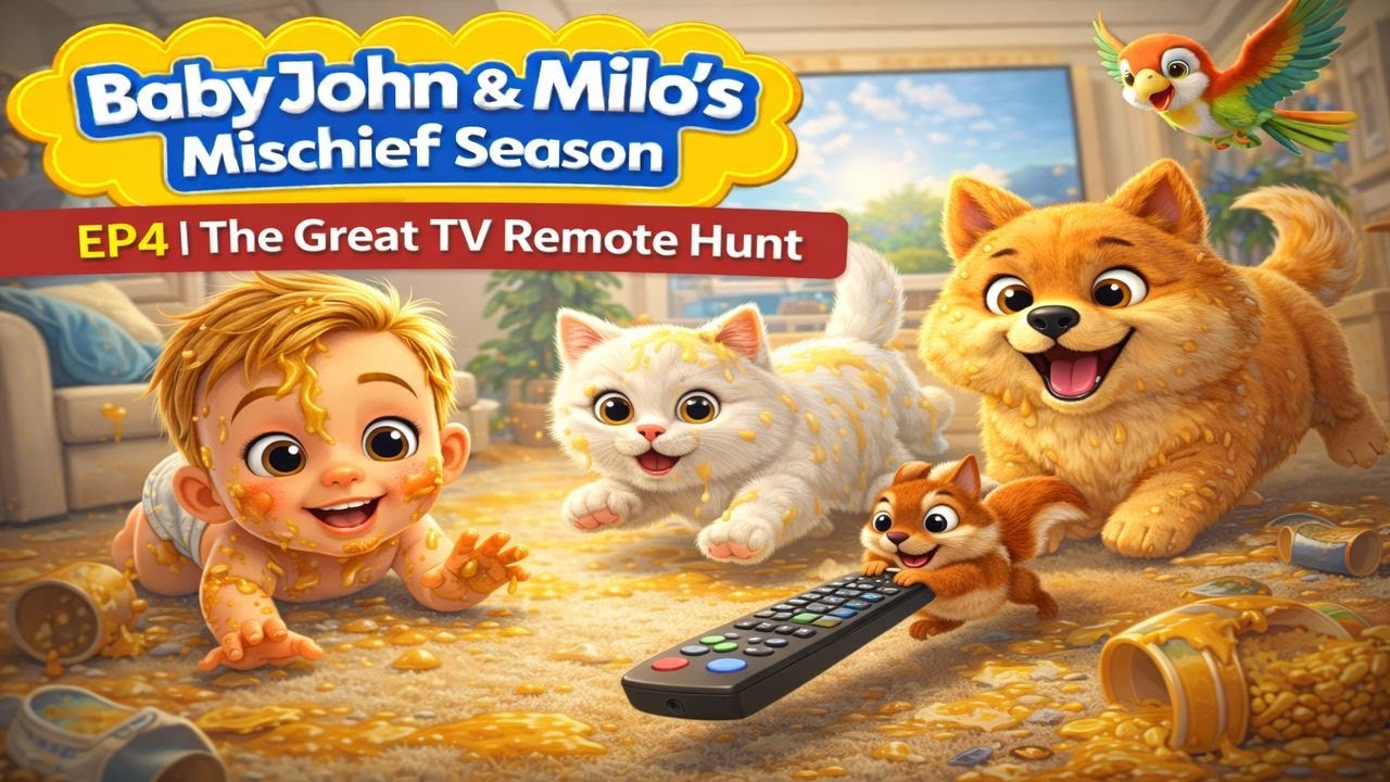Baby John & Milo’s Mischief Season – EP4: The Great TV Remote Hunt.