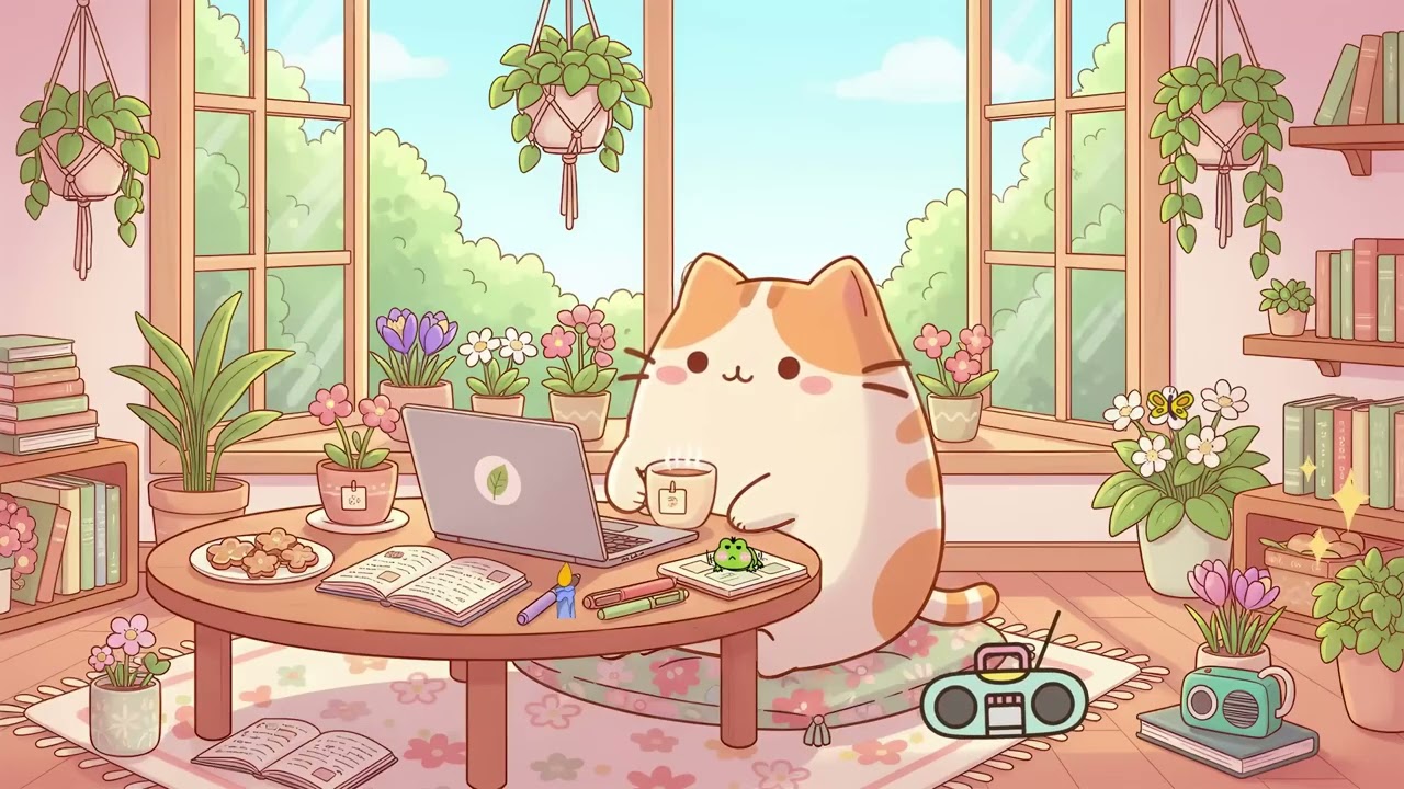 Manhãs de Primavera☀️✨Música Lofi Chill para Estudar e Relaxar 🎶Ambiência Suave de Jardim 🌸🍃