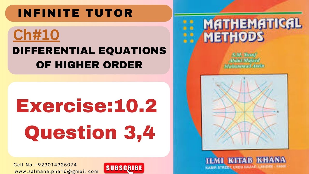 Ch#10|Ex:10.2|Q3,4|BS Math A-4|BS Physics(Math)3|Math-A B.Sc2/ADP2|Method by SM Yusuf Infinite Tutor