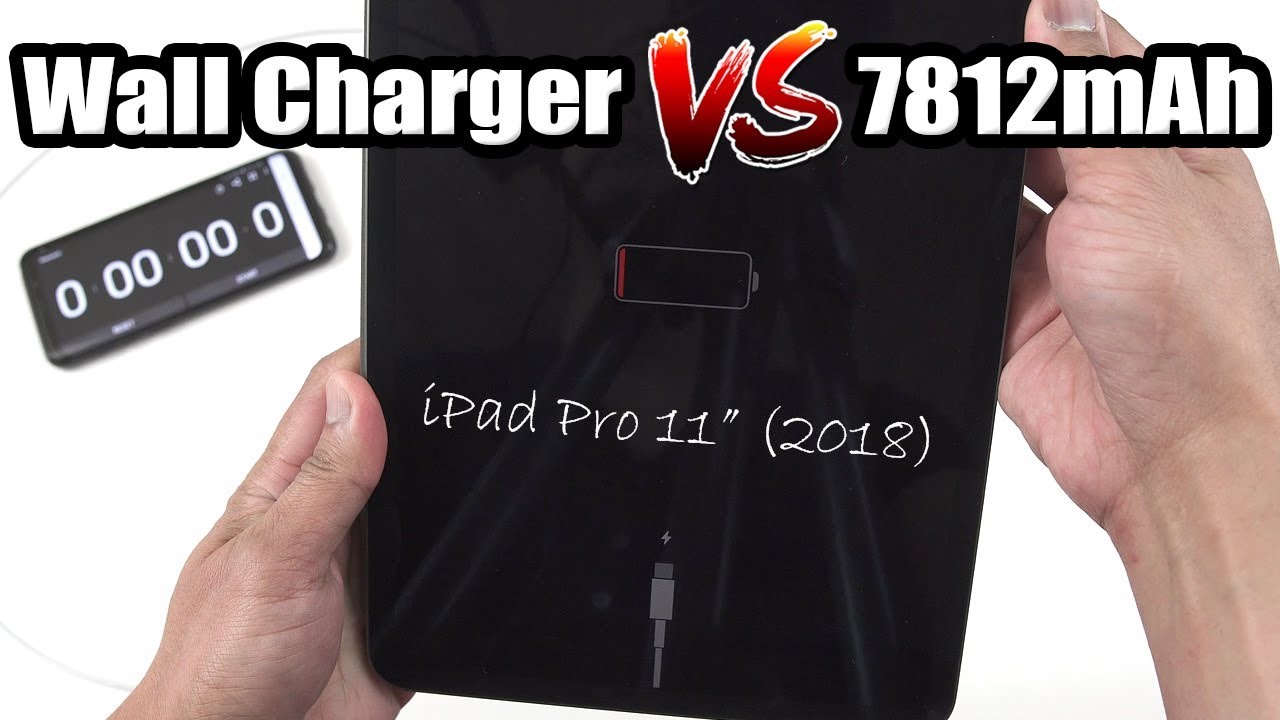 iPad Pro 2018 | Тест зарядки аккумулятора от 0 до 100% (стандартное сетевое зарядное устройство) ...