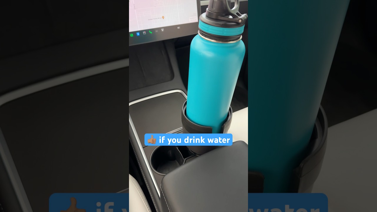 Tesla Tip: Cup holder for larger water bottles   