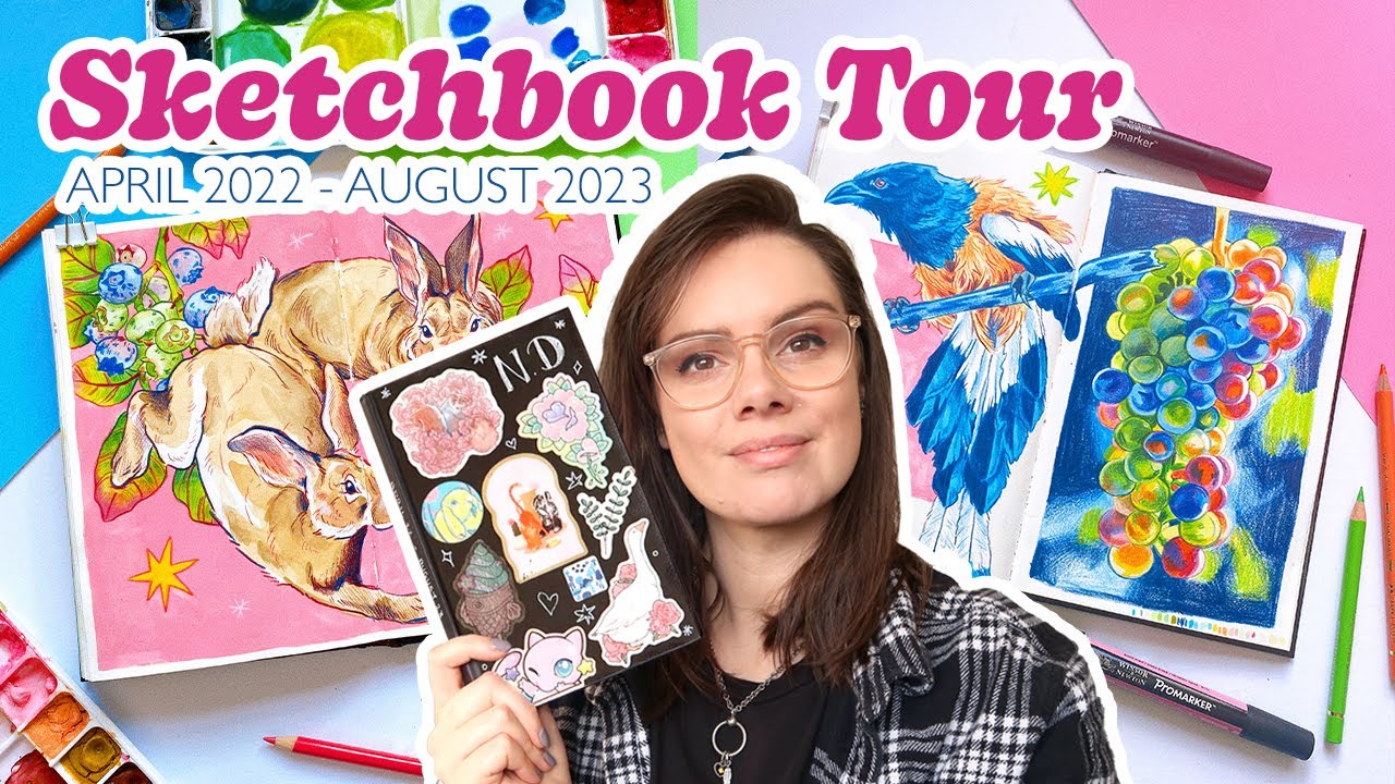 💕 SKETCHBOOK TOUR ✨ Gouache, Pencil, Marker & Watercolour 🌸