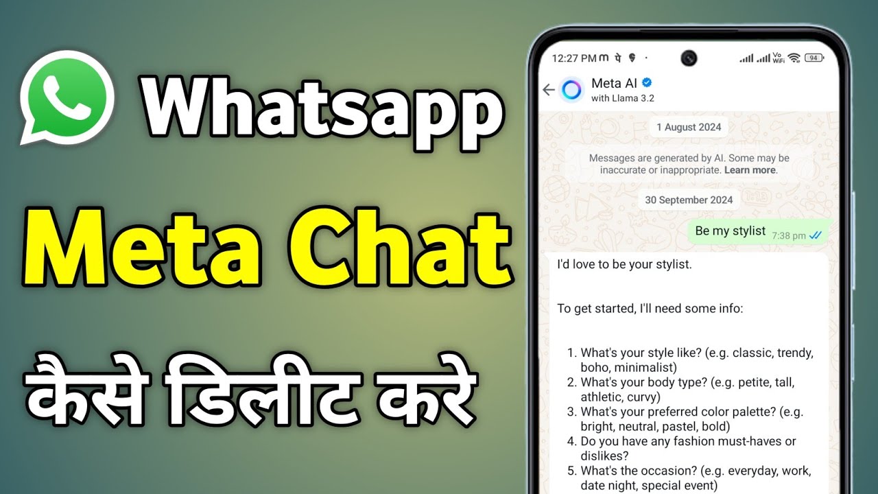 Whatsapp Me Meta All Chat Delete Kaise Kare | Whatsapp Meta Ai Chat Remove