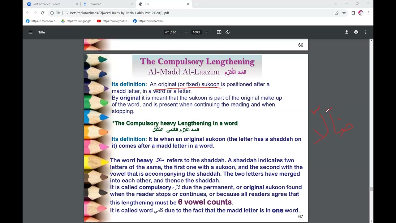 The compulsory Madd in a word (Almaddul Lazem)