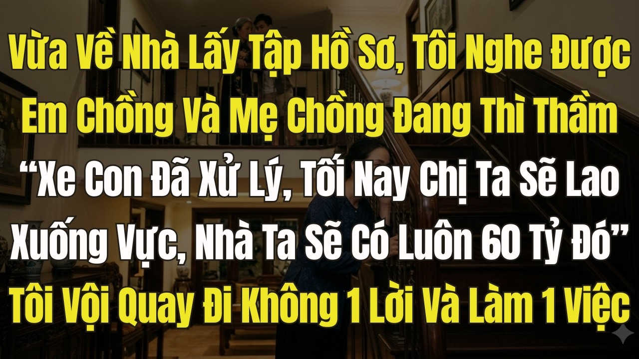 Tôi Vừa về nhà lấy hồ sơ, thì nghe em chồng Nói: 