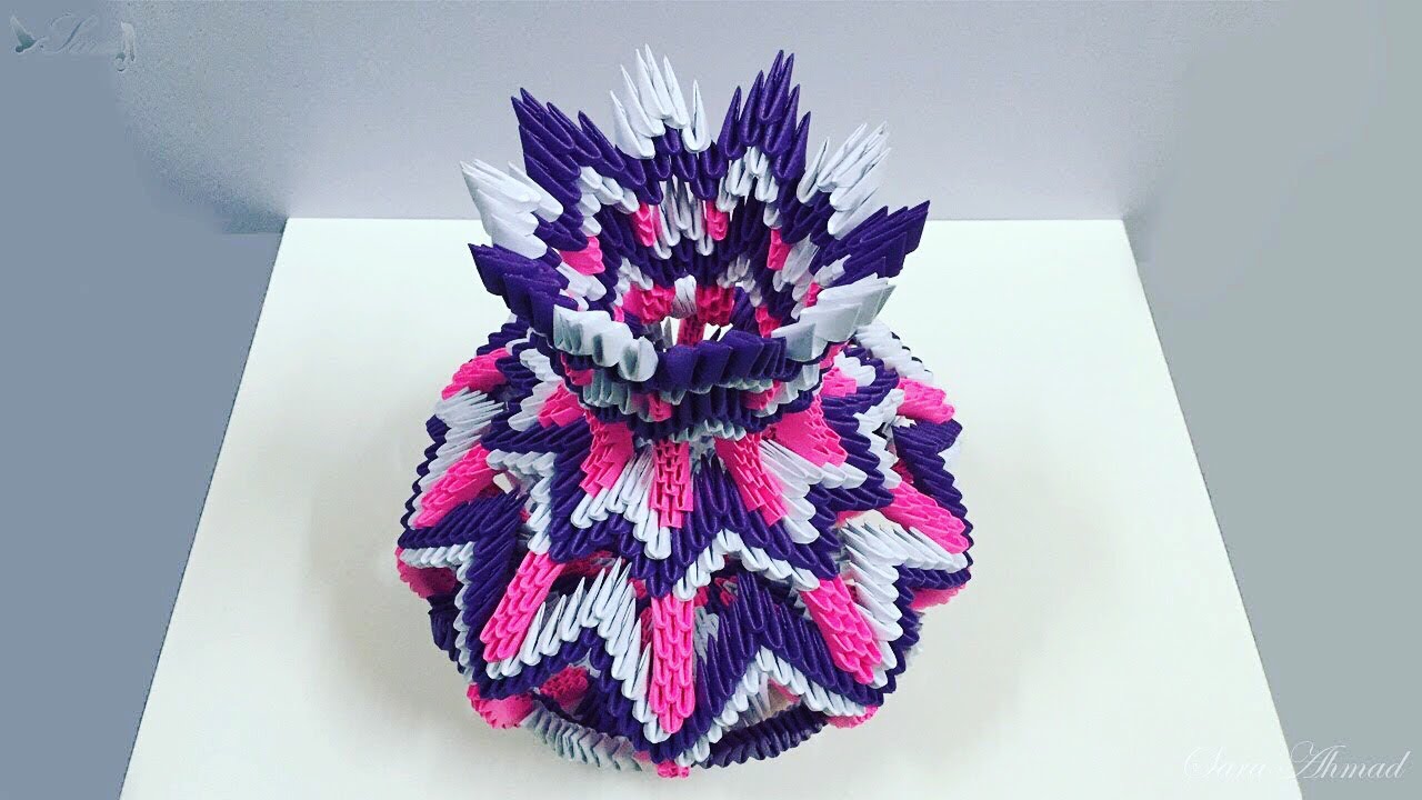 How to make 3d origami vase 14 - part 1