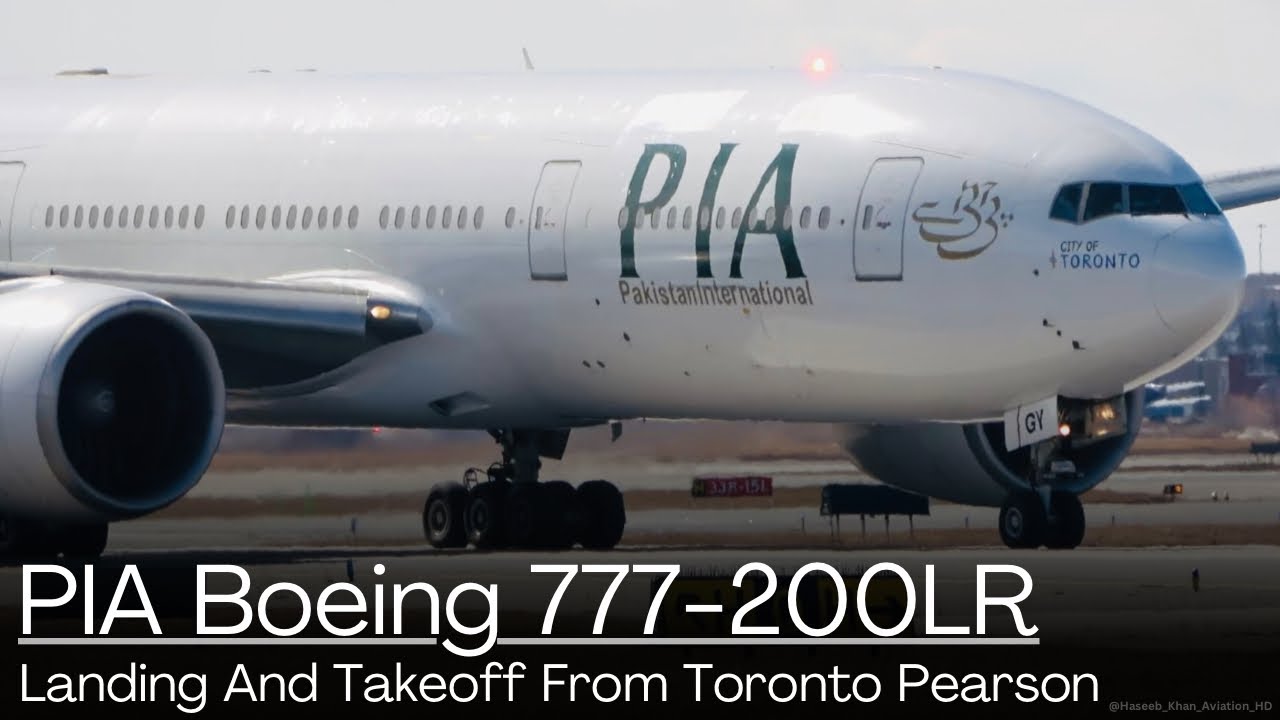 PIA Boeing 777-200LR Arrival And Departure From Toronto Pearson! #aviation #pakistan #pia 