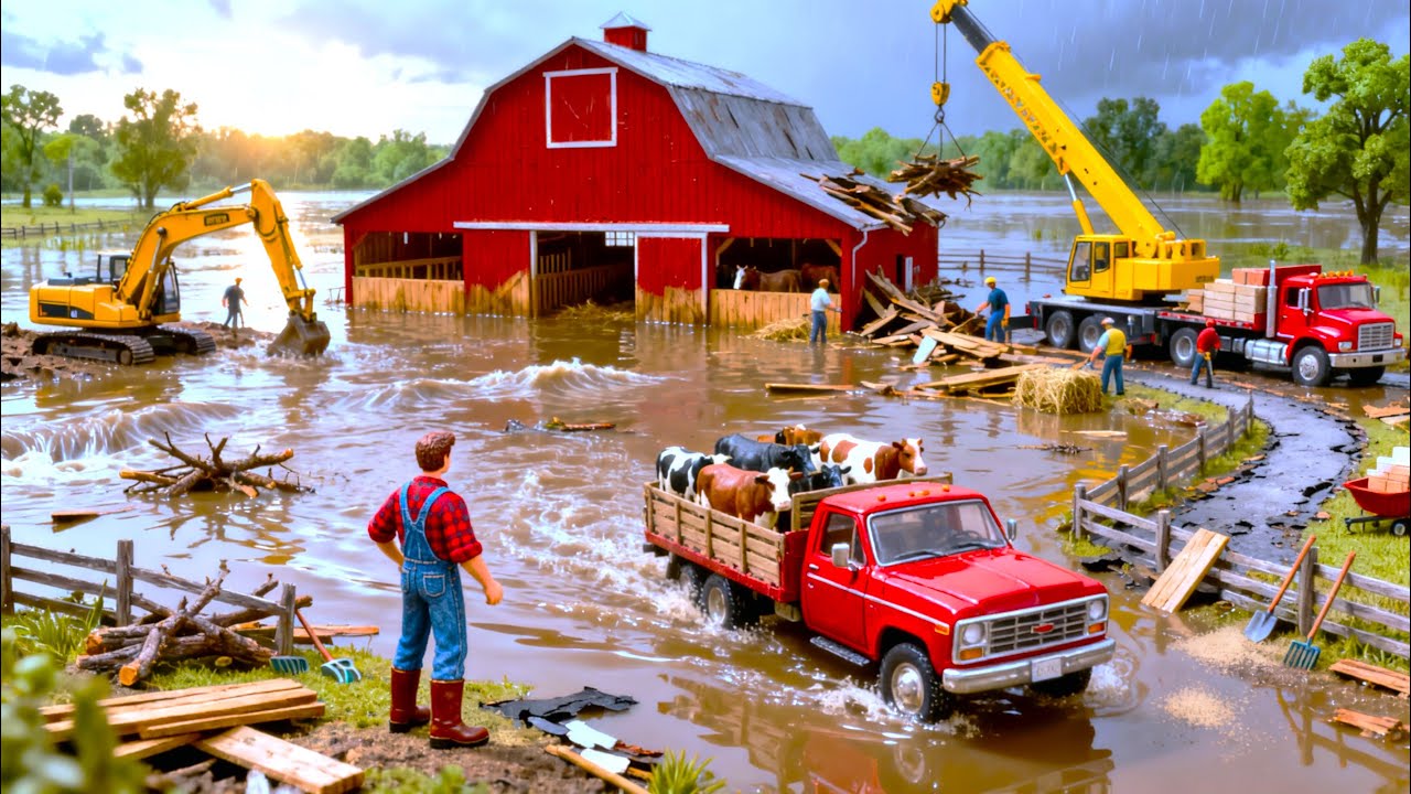 Miniature Construction: Repairing the Farm Barn After a Devastating Flood  🌊