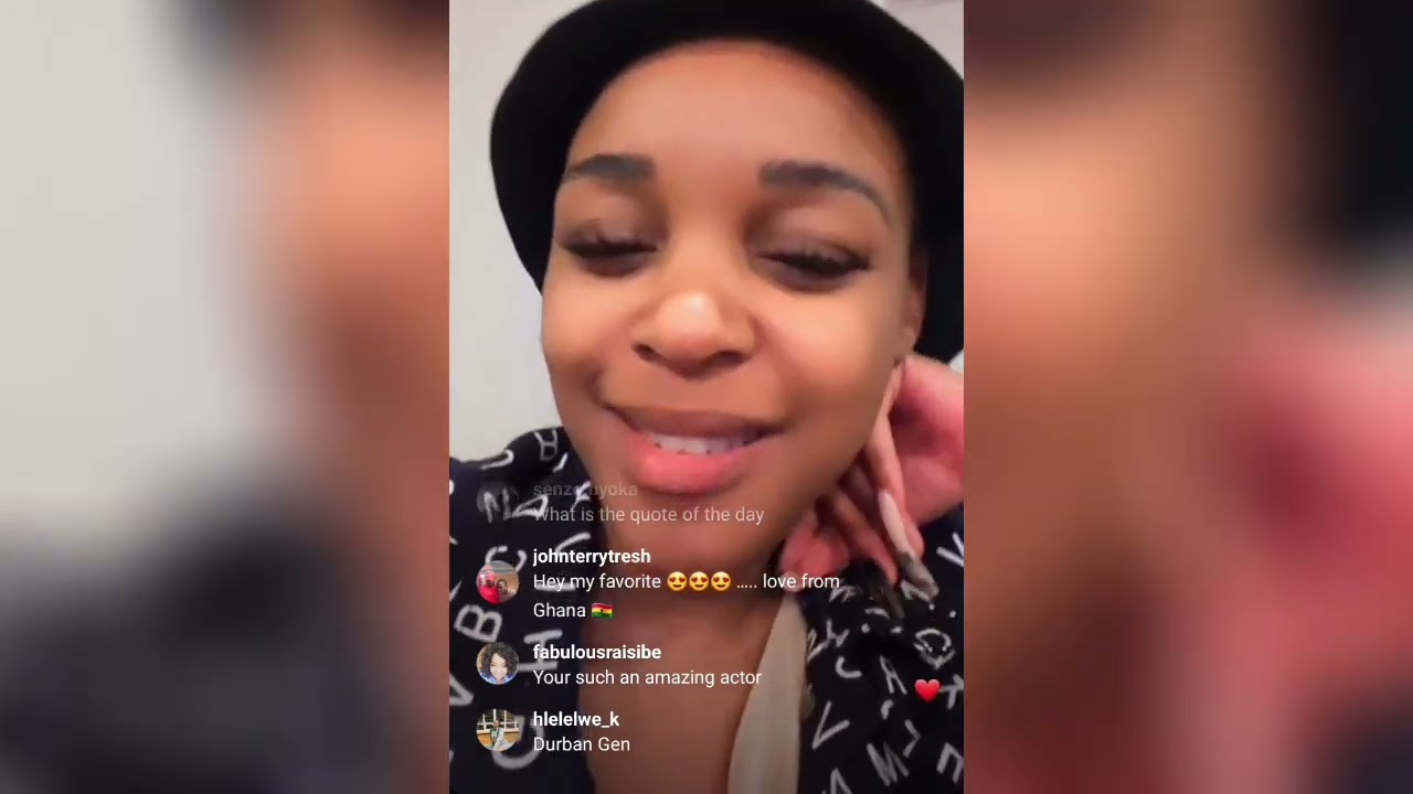 Instagram Live of Mbali Who Plays Hlomu on The Wife Showmax #southafricanseries #thewifeshowmax
