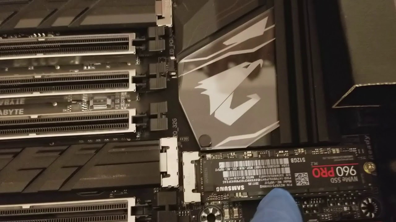 Samsung  Evo 960 Pro M 2 SSD Installation On Gigabyte X399 Aorus Gaming 7