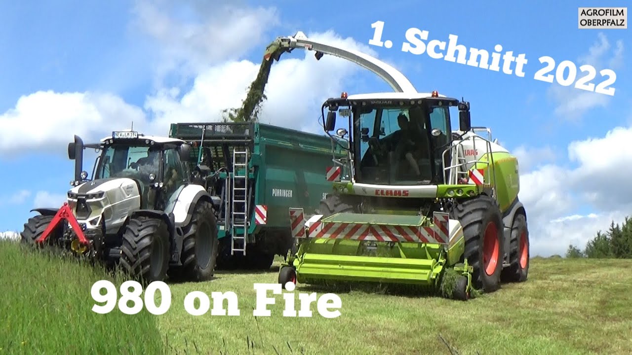 980 on Fire #5 - 1. Schnitt 2022 - H&auml;ckselaction mit Lohnunternehmen Spitzner - Claas Jaguar 980