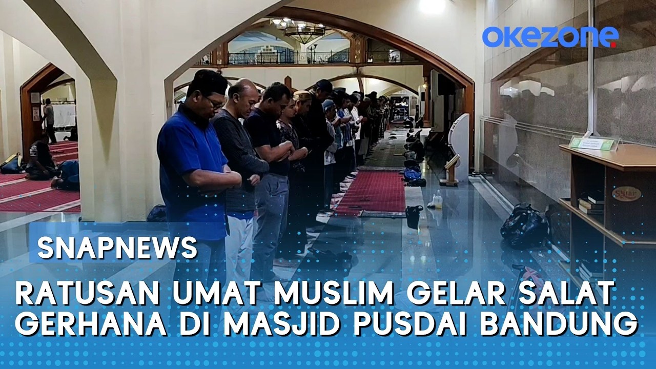 Ratusan Umat Muslim Gelar Salat Gerhana di Masjid Pusdai Bandung | Snapnews