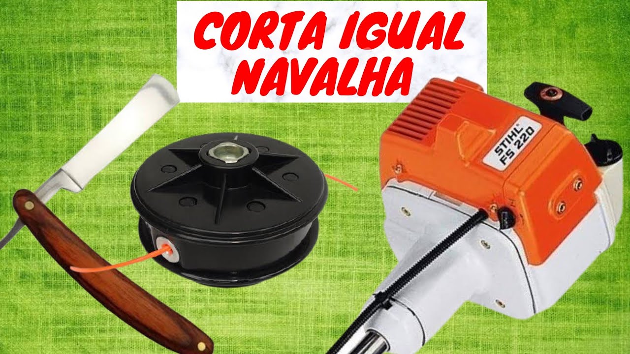 A brutalidade da roçadeira Stihl FS 220 no fio de nylon.