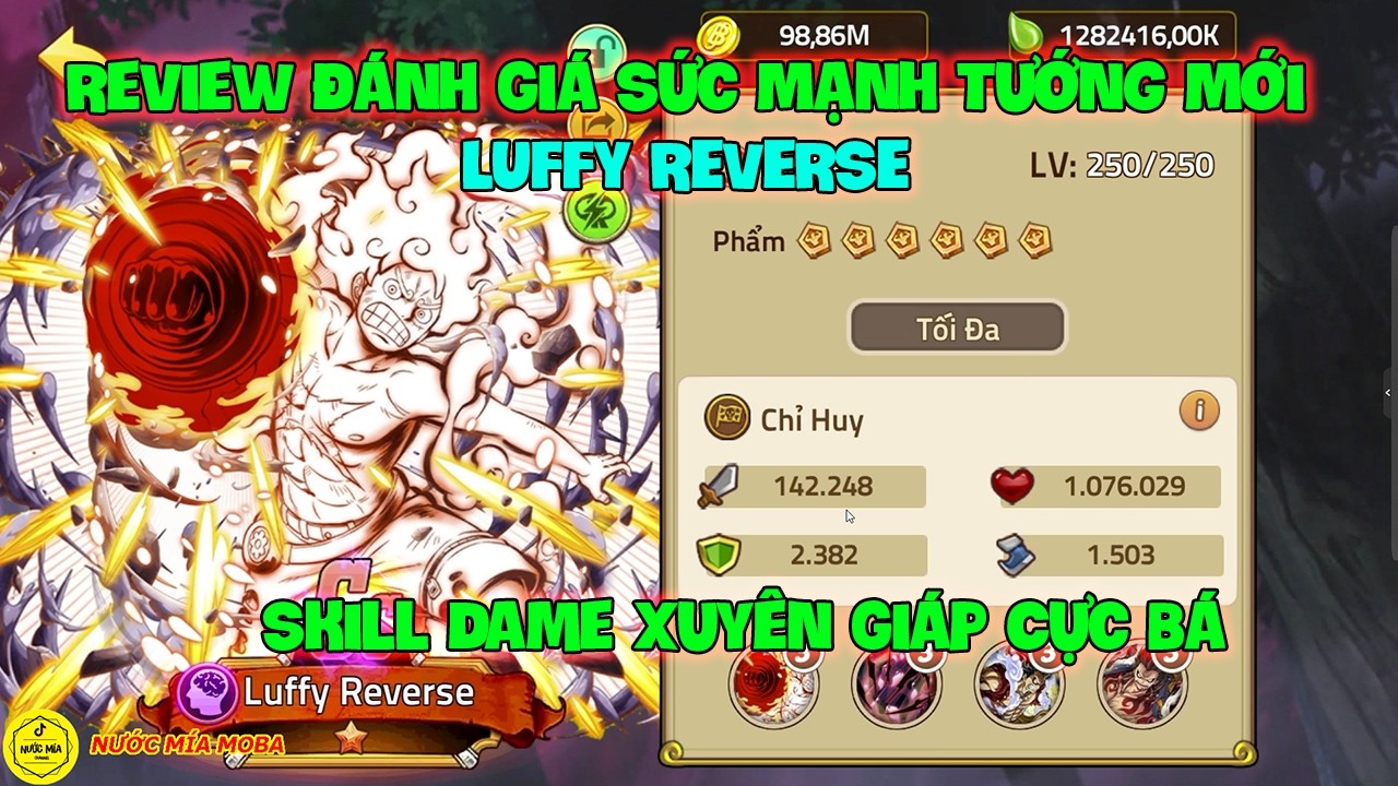 Huyền Thoại Hải Tặc - Review Đ&aacute;nh Gi&aacute; Sức Mạnh Tướng Mới LUFFY REVERSE, Skill Dame Xuy&ecirc;n Gi&aacute;p Cực B&aacute;