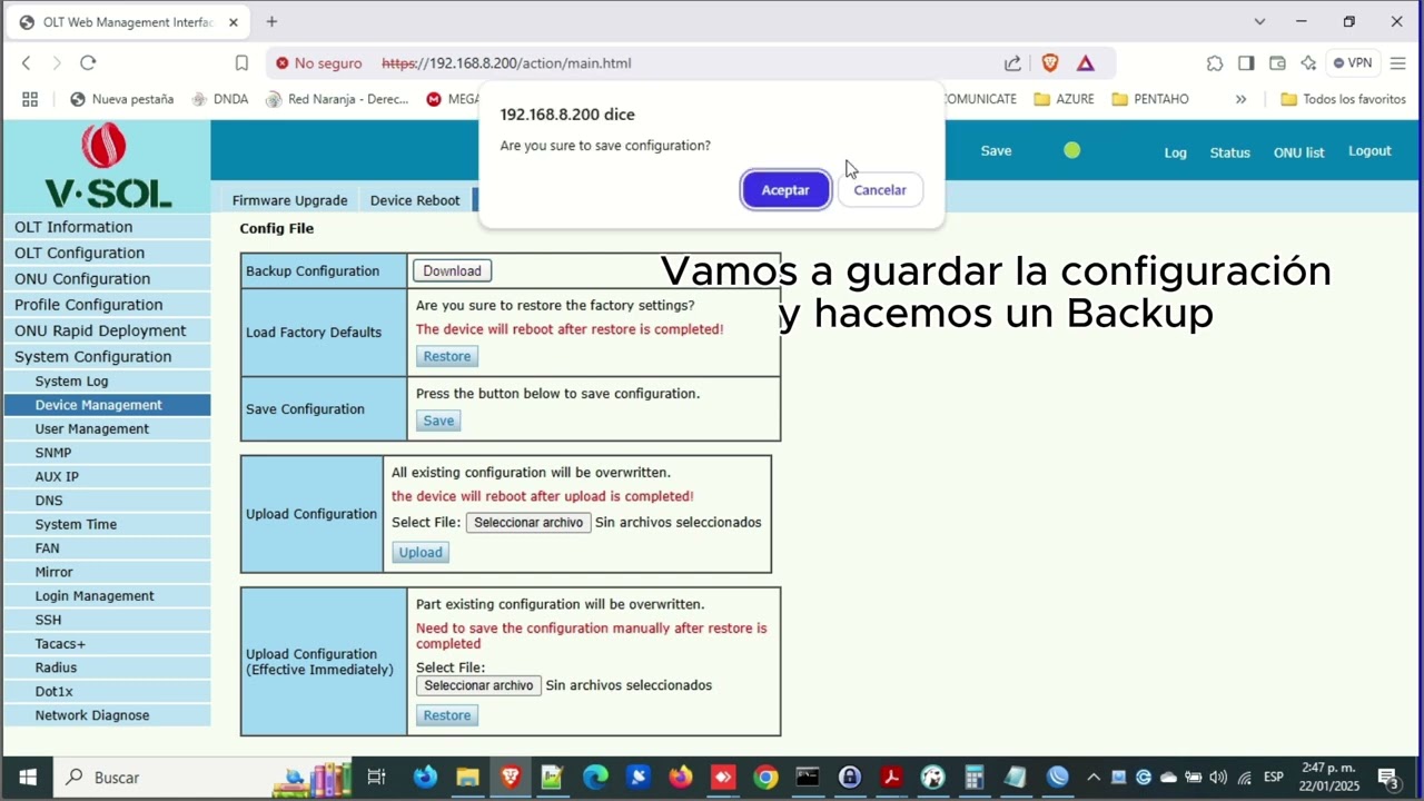 OLT VSOL - Configuracion basica - VLAN - salida a internet