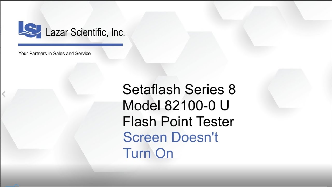 Setaflash Series 8 Models 82100 82160 Screen Doesn't Turn On