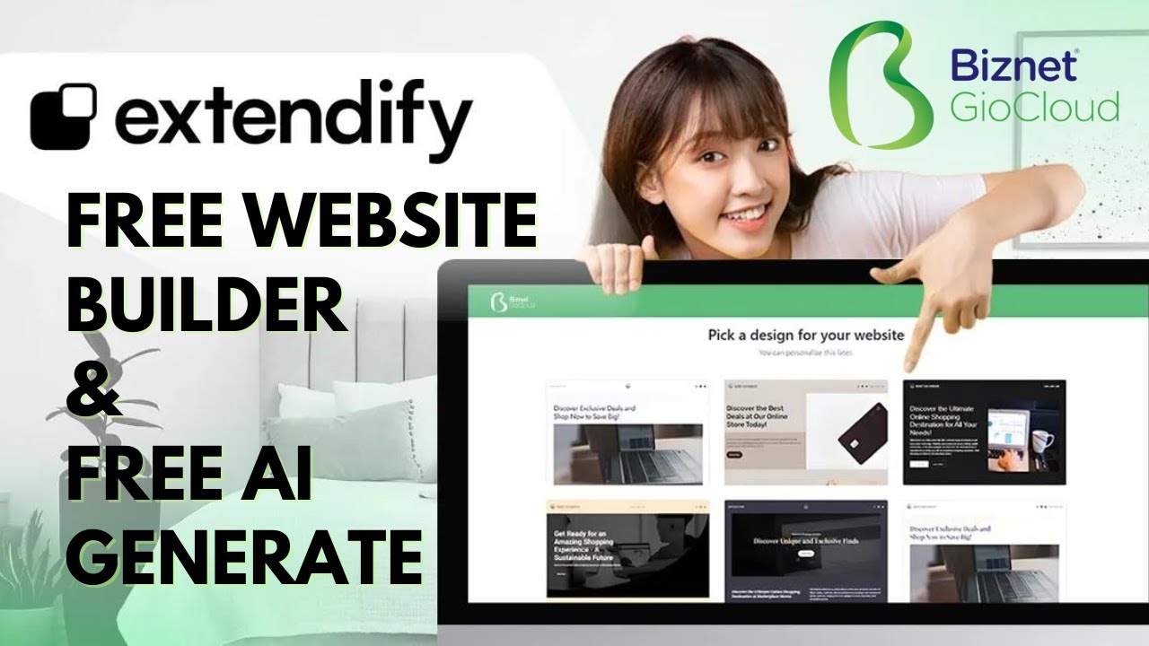 Biznet Gio Neo WordPress Free Website Builder Extendify & Free AI-Generated Content