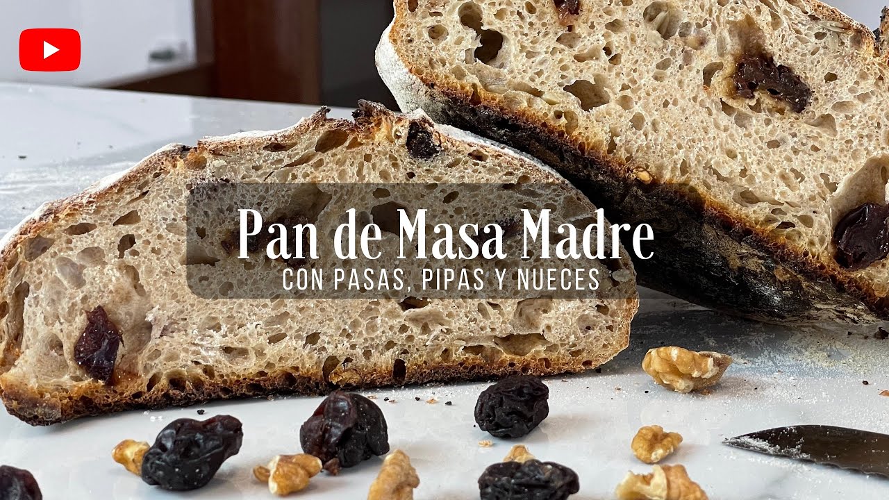 El mejor Pan de Masa Madre con Pipas, Pasas y Nueces | Con tres métodos de cocción.