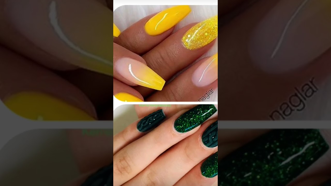 yellow glitter vs green glitter