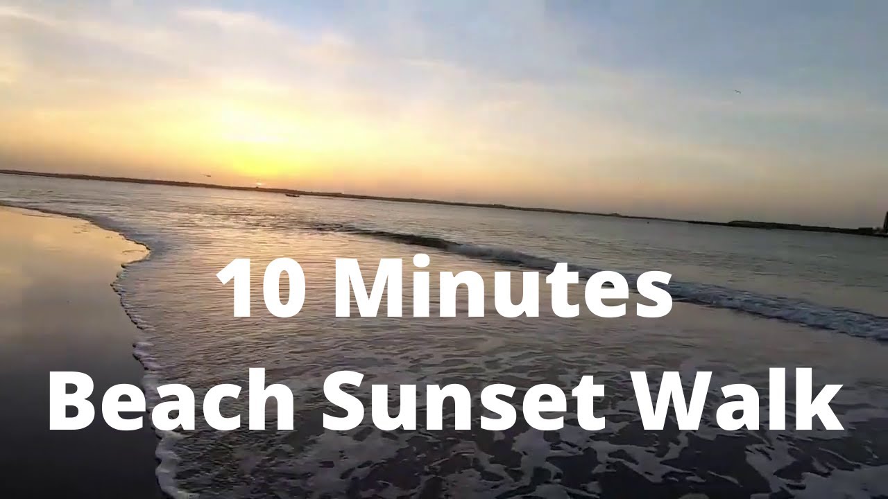 10 Minute Relaxing Beach Sunset Virtual Walk for Beginners