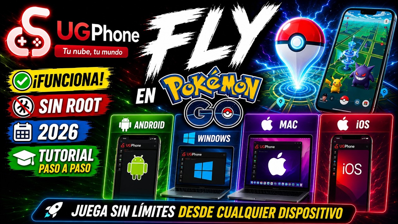 🚨COMO TENER FLY EN POK&Eacute;MON GO CON UGPHONE🚨ANDROID, IPHONE, WINDOWS Y MAC 2026