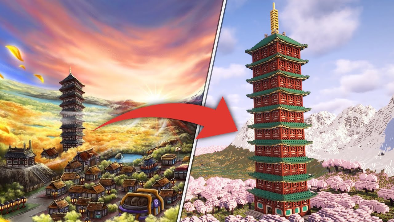 I Built the Bell Tower from Pokémon HGSS In Minecraft - Building Timelaps