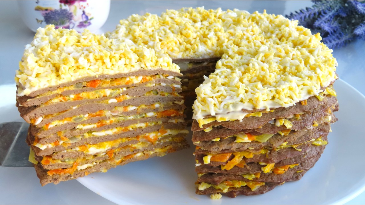 Печінковий торт. Смачний і ситний до будь якого столу