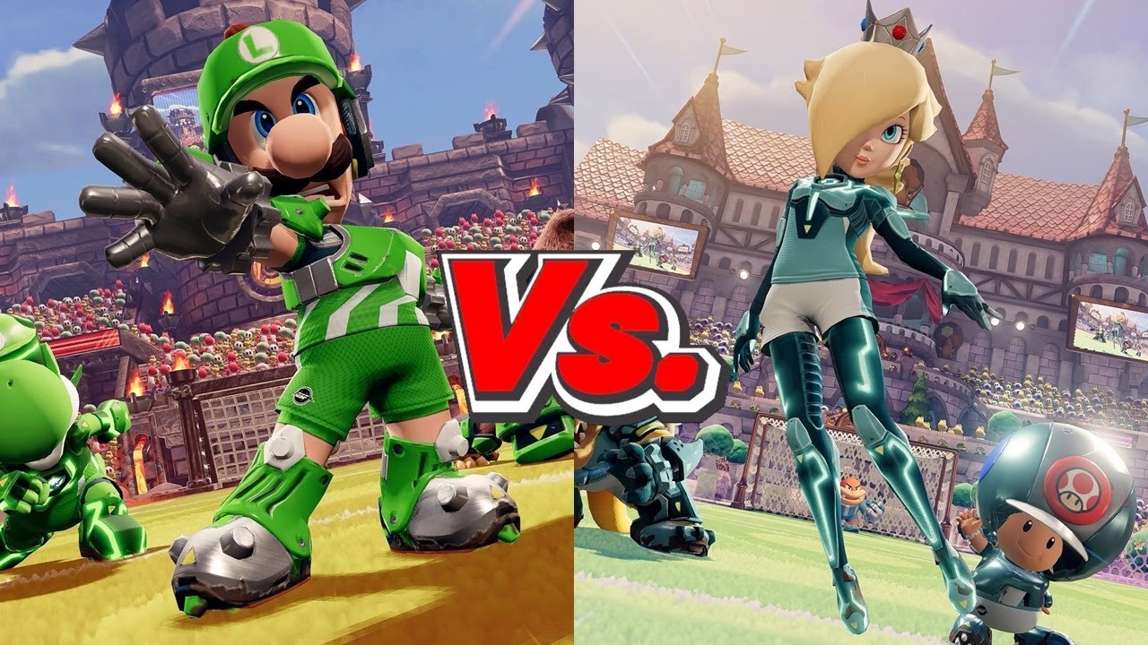 Mario Strikers Battle League - Luigi (Warriors) Vs. Rosalina (Bolts)