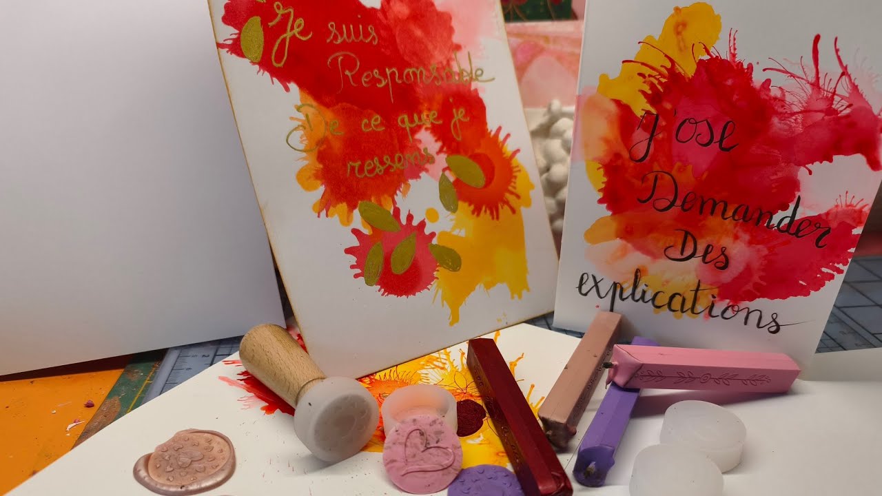 Démonstrations du kit alcohol ink de chez ACTION et wax seal ACTION 