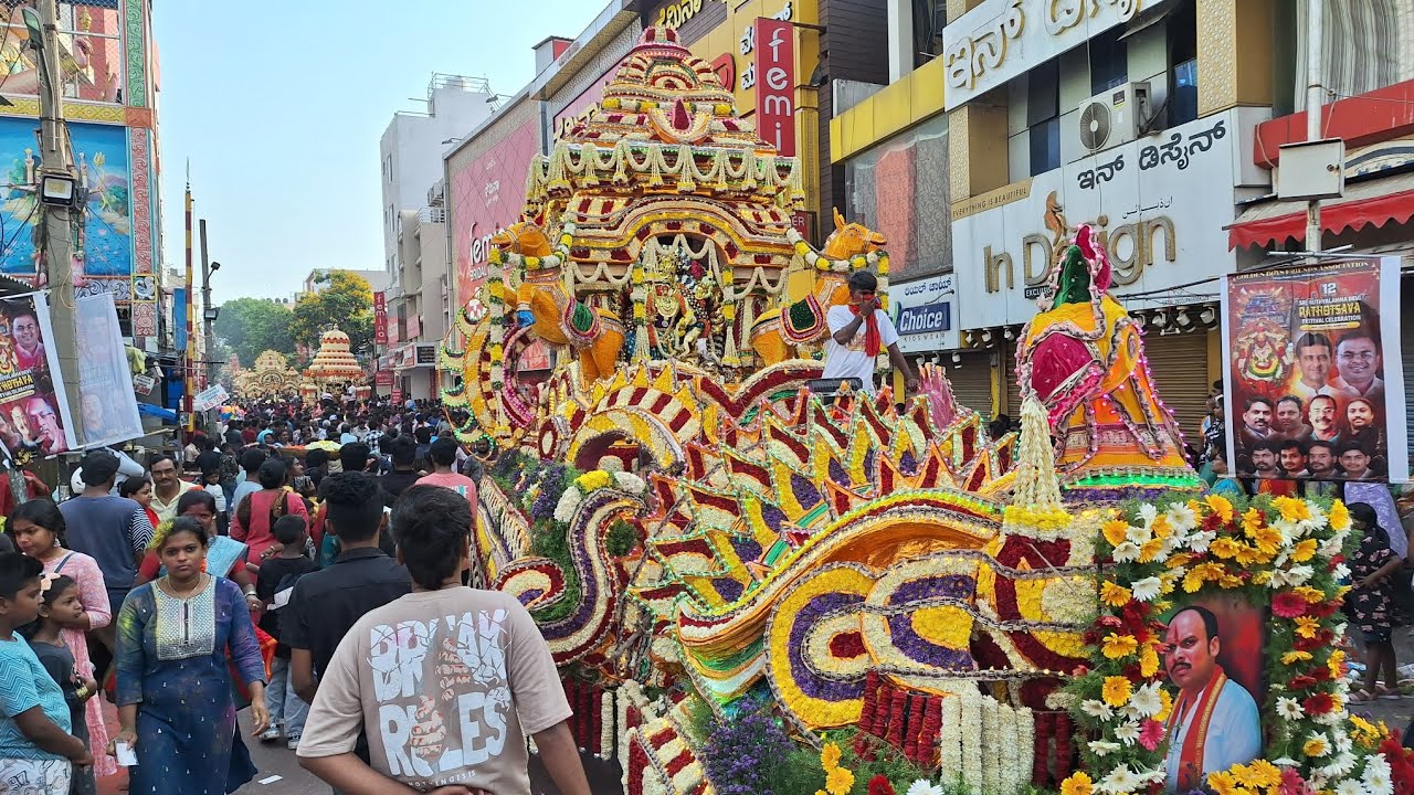 Shivajinagar Pallaki Utsava 2025 | Sri Muthyalamma Devi Car Festival | Tamate Dance | TempleCrew