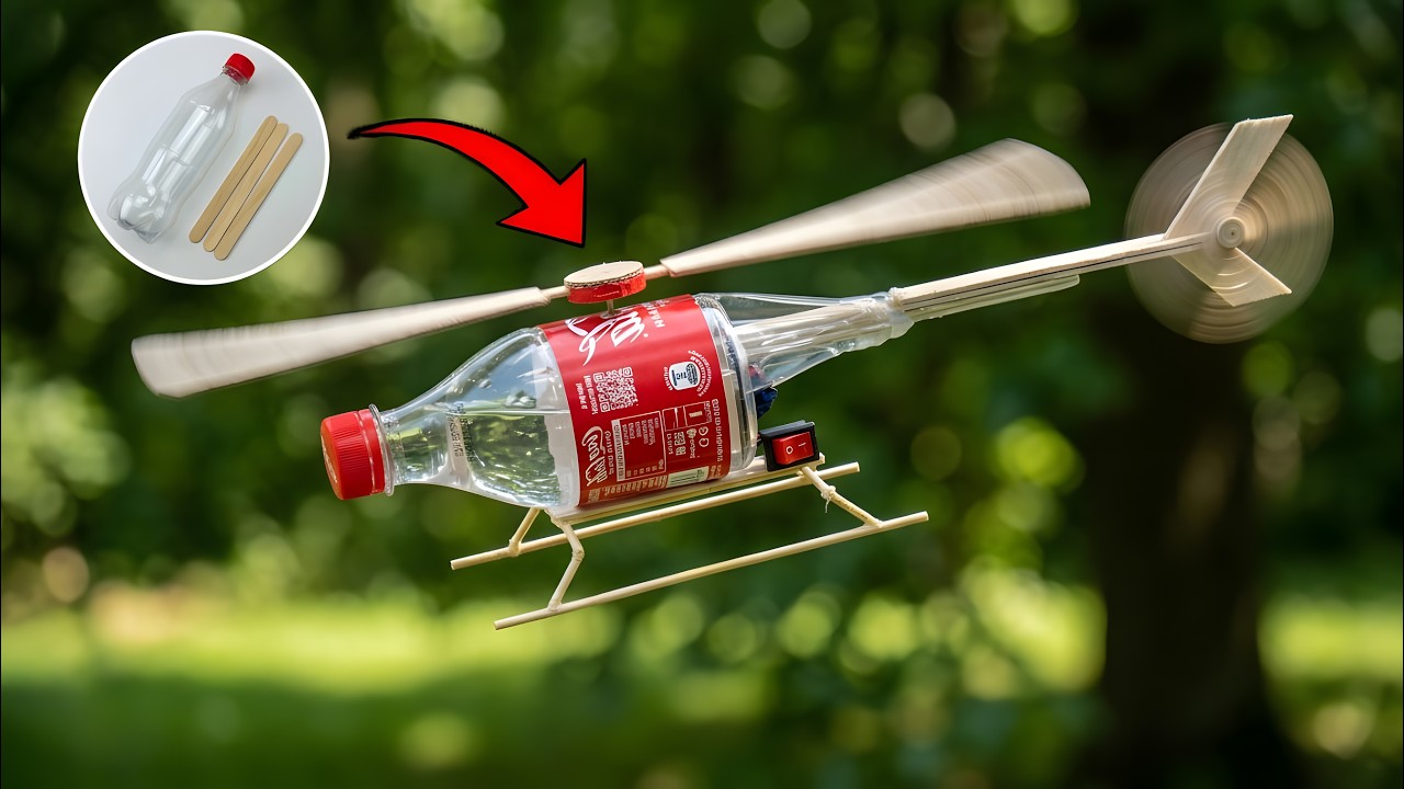 🚁 $1 DIY Plastic Bottle Helicopter Anyone Can Make!