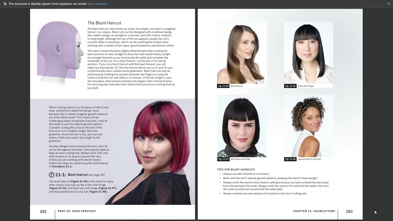 Milady Cosmetology Ch 11 Pages 280-288 Haircutting