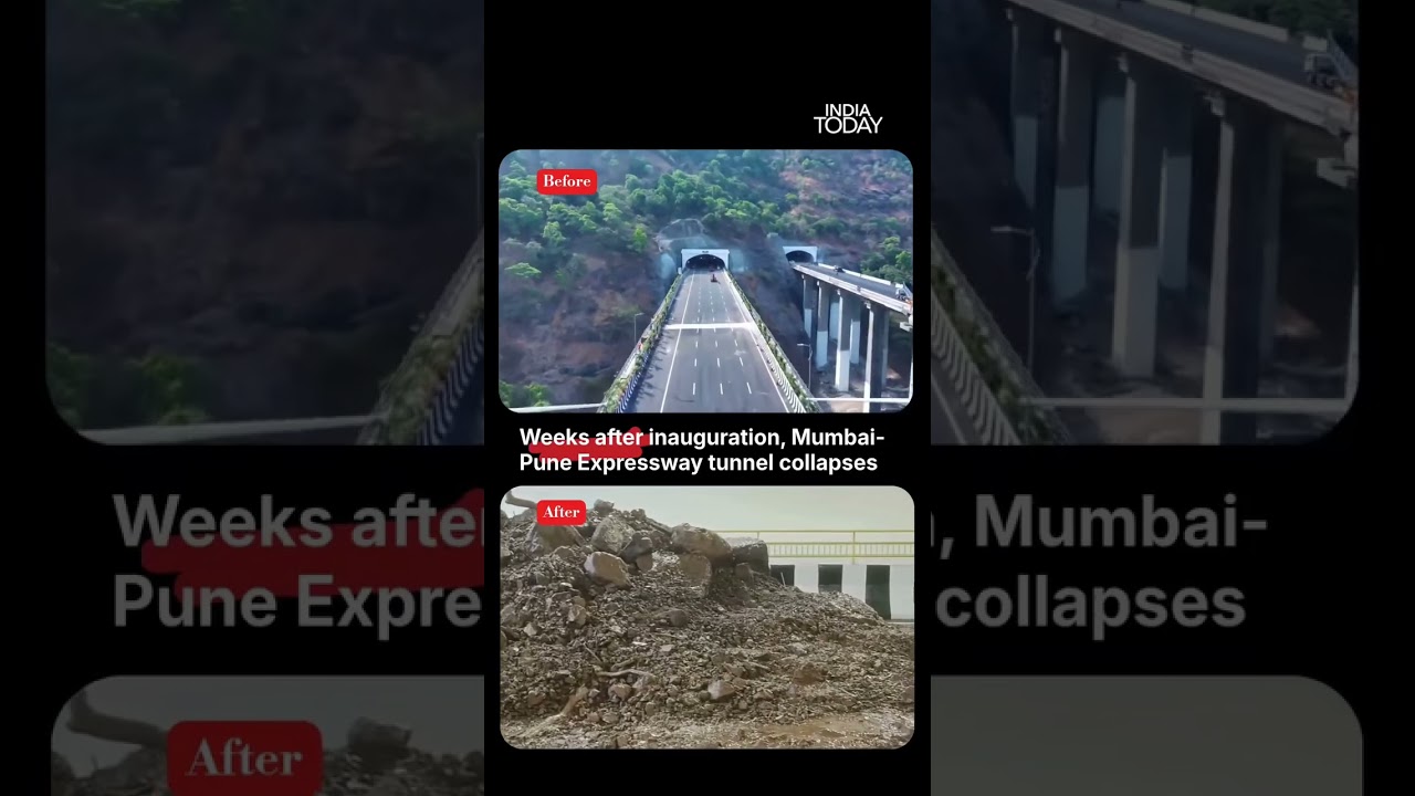 Mumbai-Pune Missing Link Tunnel Section Collapses, Massive Traffic Chaos Follows