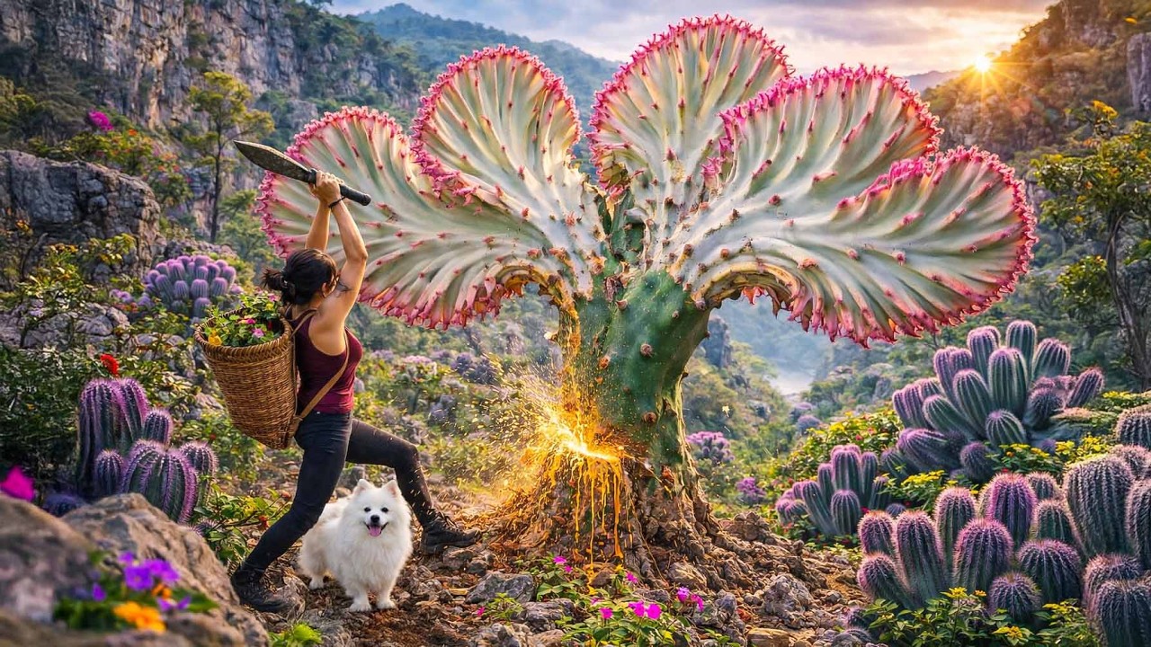 SHOCKING! Harvesting 1000+ GIANT Mutated Cactus on a Treacherous Cliff 🌵 | Market Day