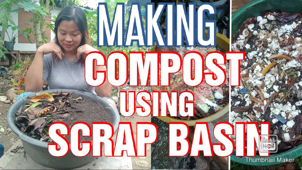 HOW TO MAKE COMPOST // DIY:USING SCRAP BASIN IN  EASY WAY AT HOME