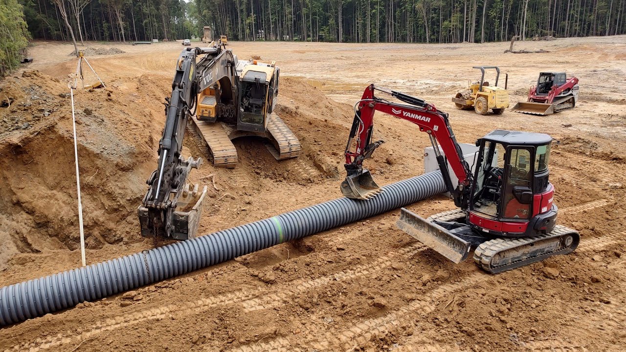 Installing The Overflow On The 5 Acre Pond